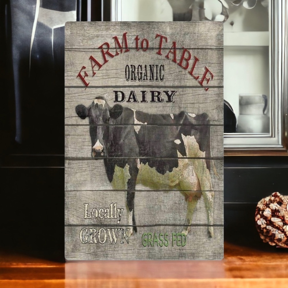 Organic Dairy Metal Tin Sign